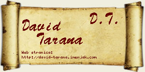 David Tarana vizit kartica